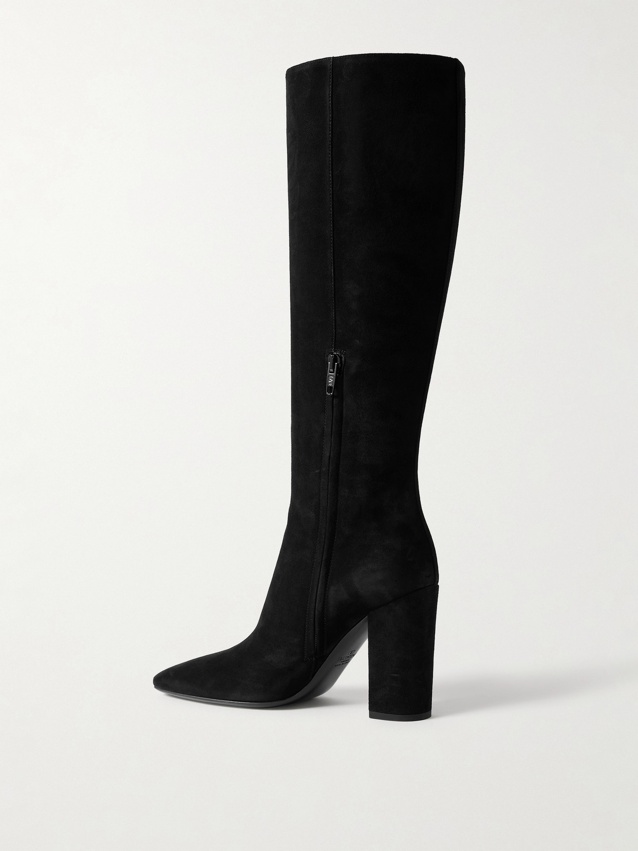 Valentino Vlogo 100 Suede Knee Boots In Black