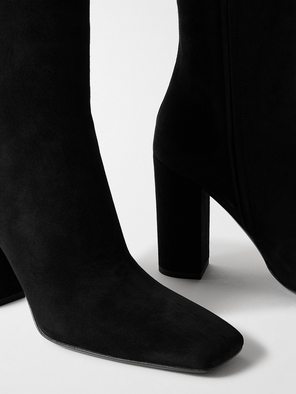 Valentino Vlogo 100 Suede Knee Boots In Black