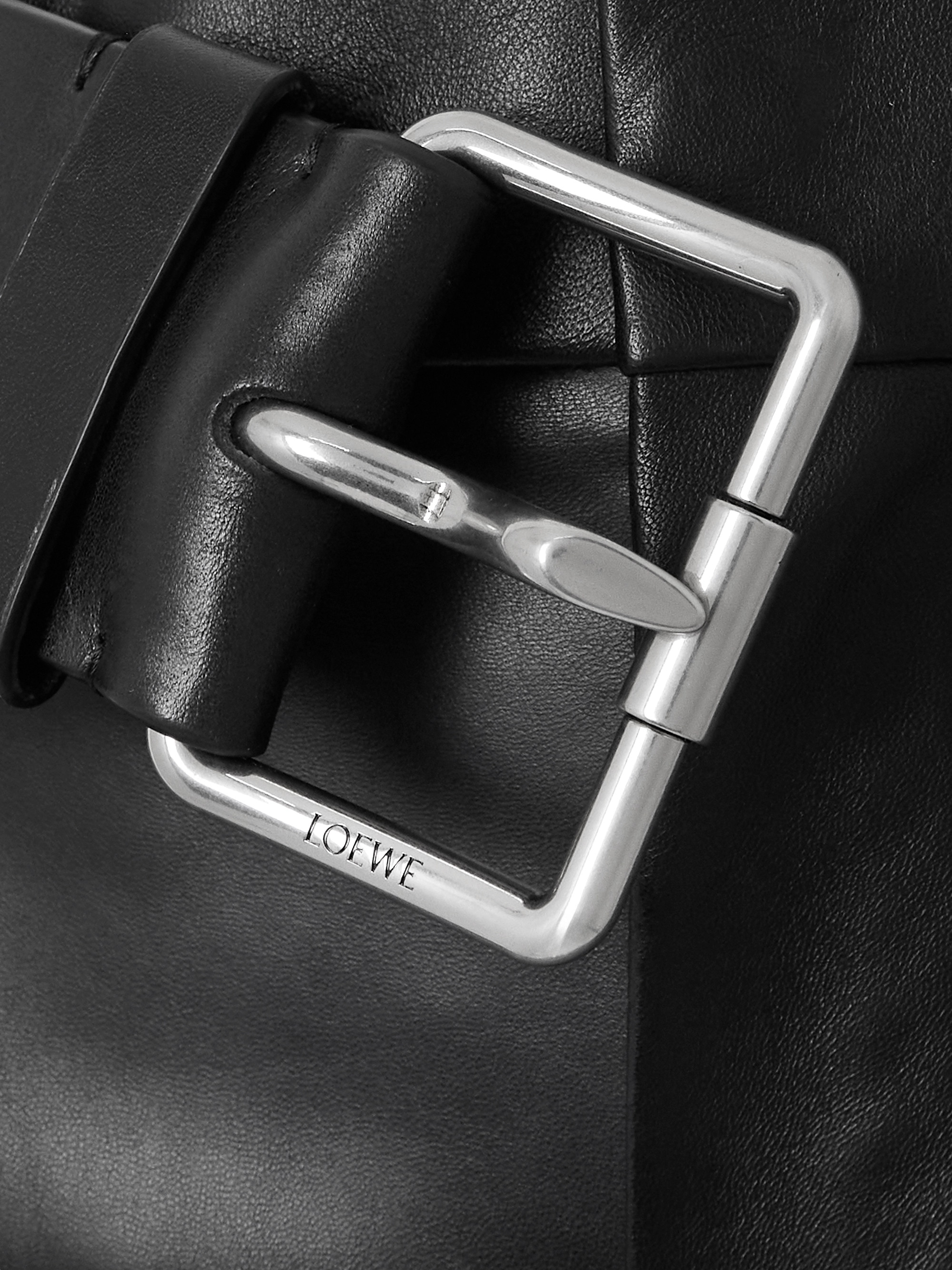 Loewe Belted leather straight-leg pants