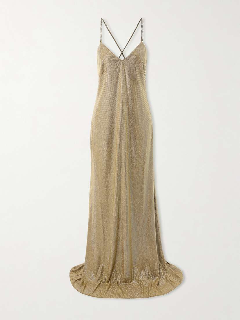 Ralph Lauren Collection Crystal-embellished Silk-georgette Gown
