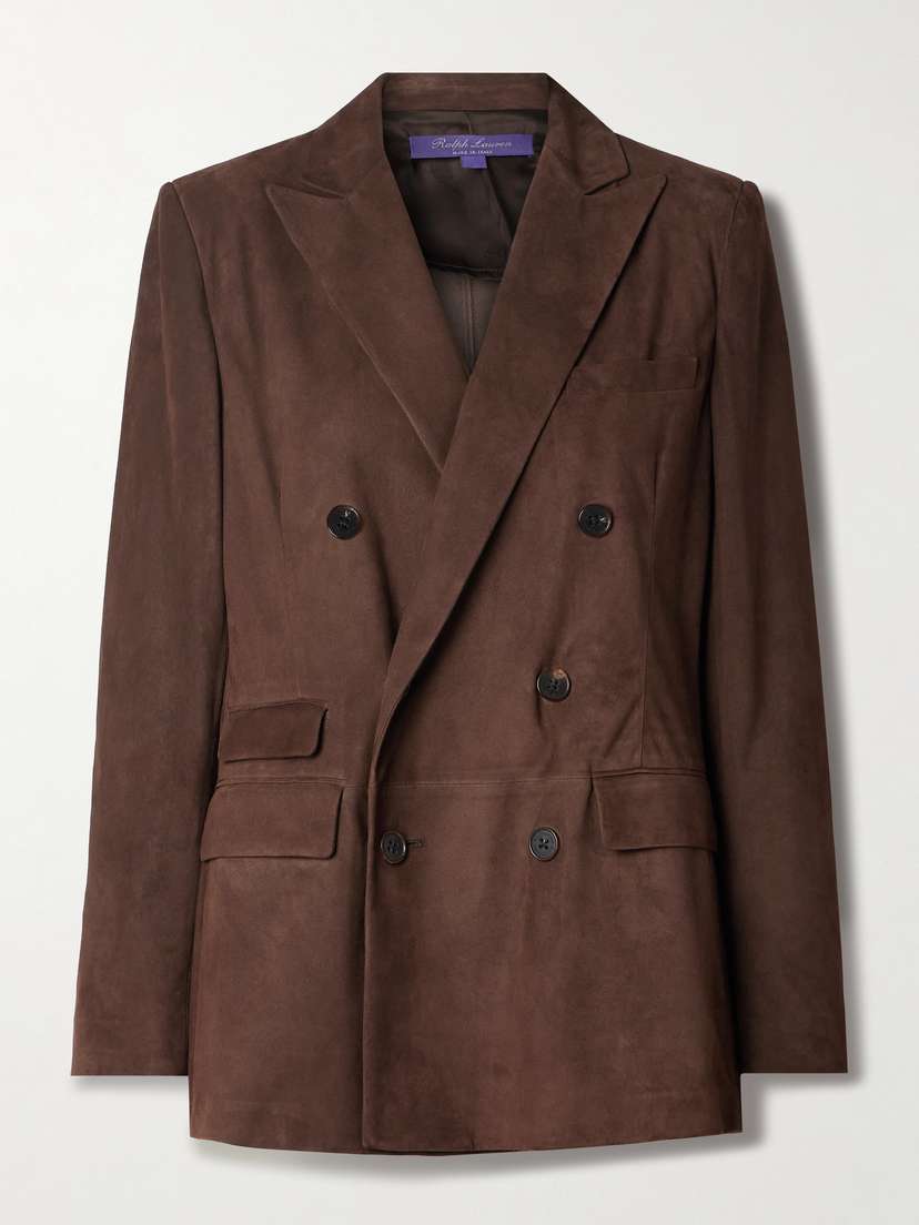 Ralph Lauren Collection Ansley Double-breasted Suede Blazer