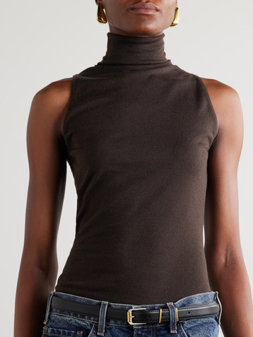 Ralph Lauren Collection Sleeveless cashmere-blend turtleneck top