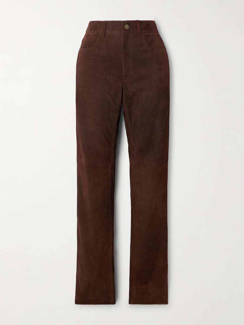 Ralph Lauren Collection Suede Straight-leg Pants