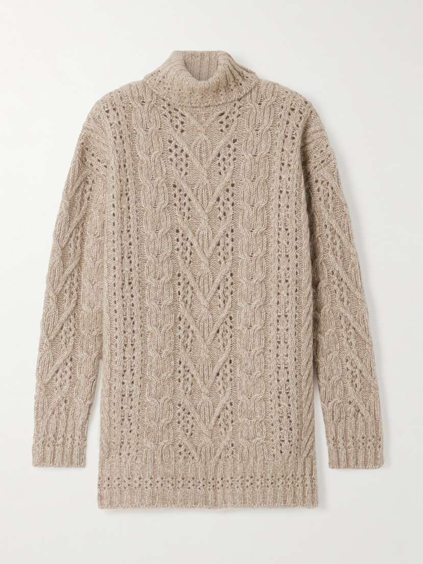 Ralph Lauren Collection Cable-knit Cashmere Turtleneck Sweater