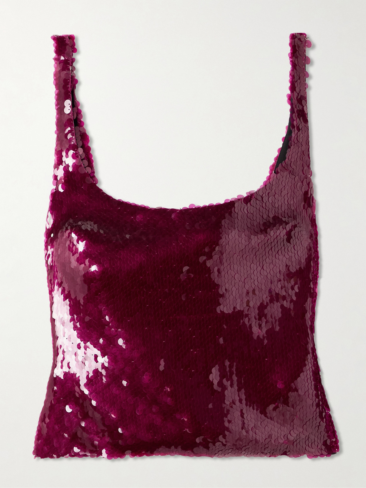 16ARLINGTON - Hornet Sequined-satin Tank - Burgundy