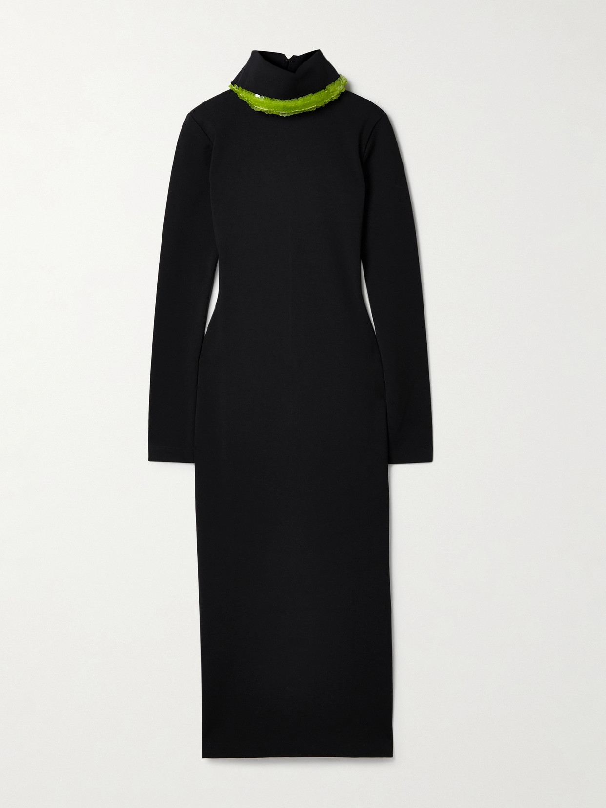 16ARLINGTON - Weir Sequin-embellished Cady Turtleneck Midi Dress - Black