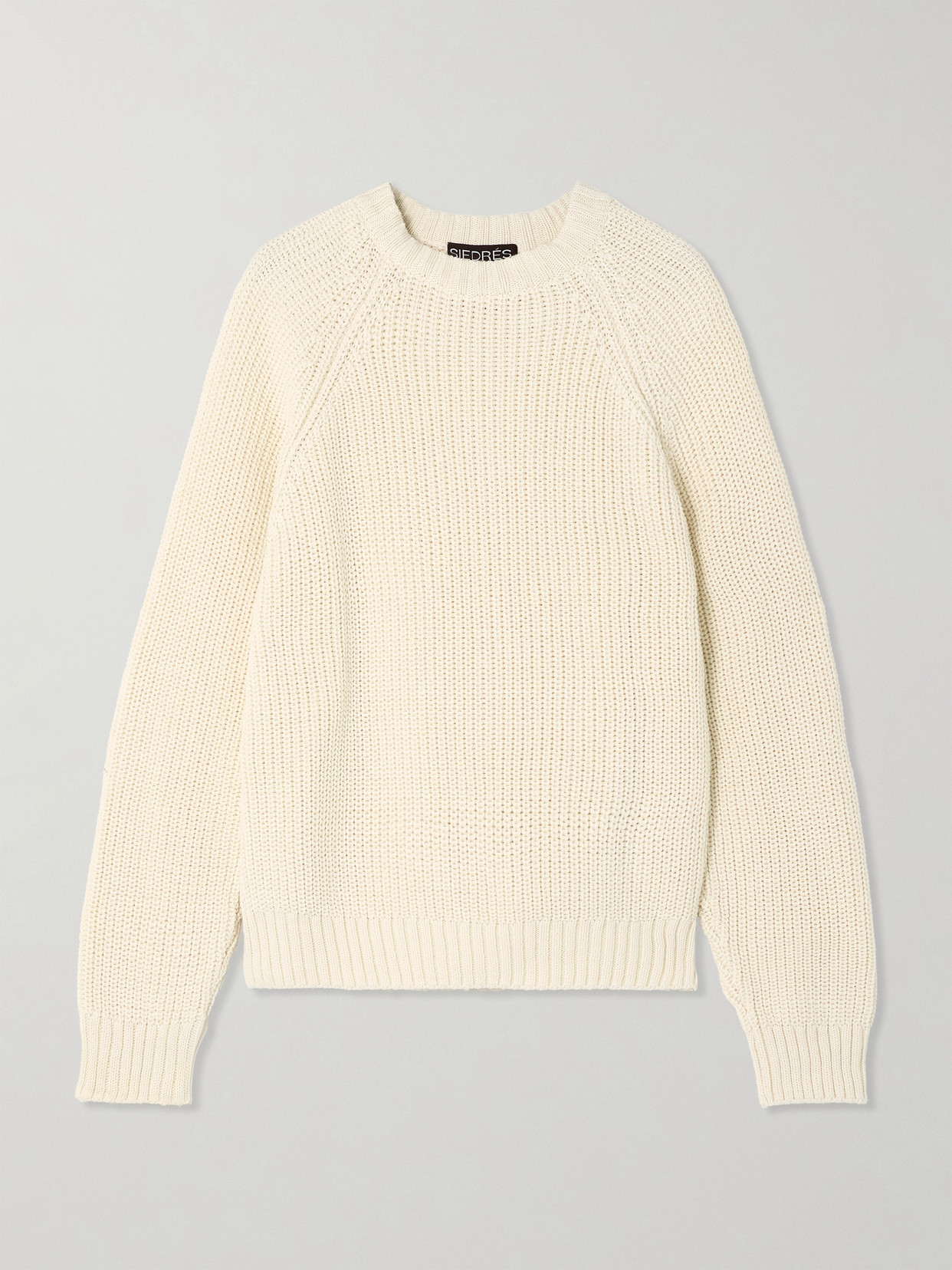 SIEDRÉS - Duzy Embroidered Appliquéd Cotton Sweater - Ivory