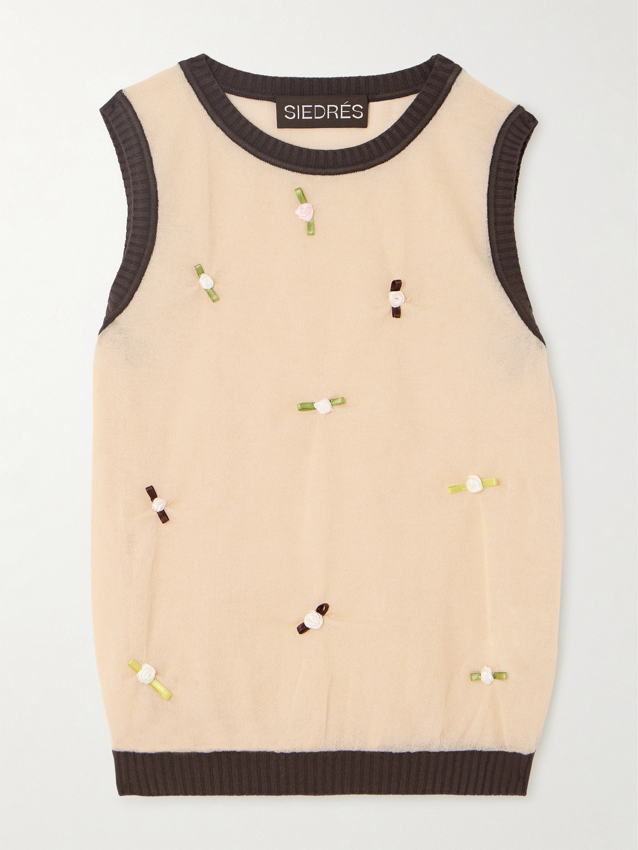 Siedres Teti Appliquéd Knitted Tank In Multi