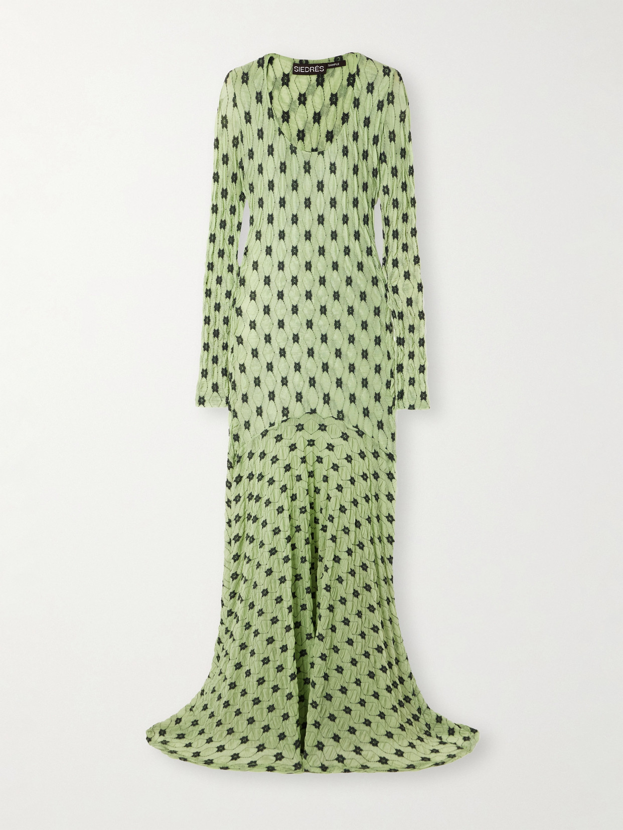 Siedres Jolli Embroidered Mesh Maxi Dress In Multi