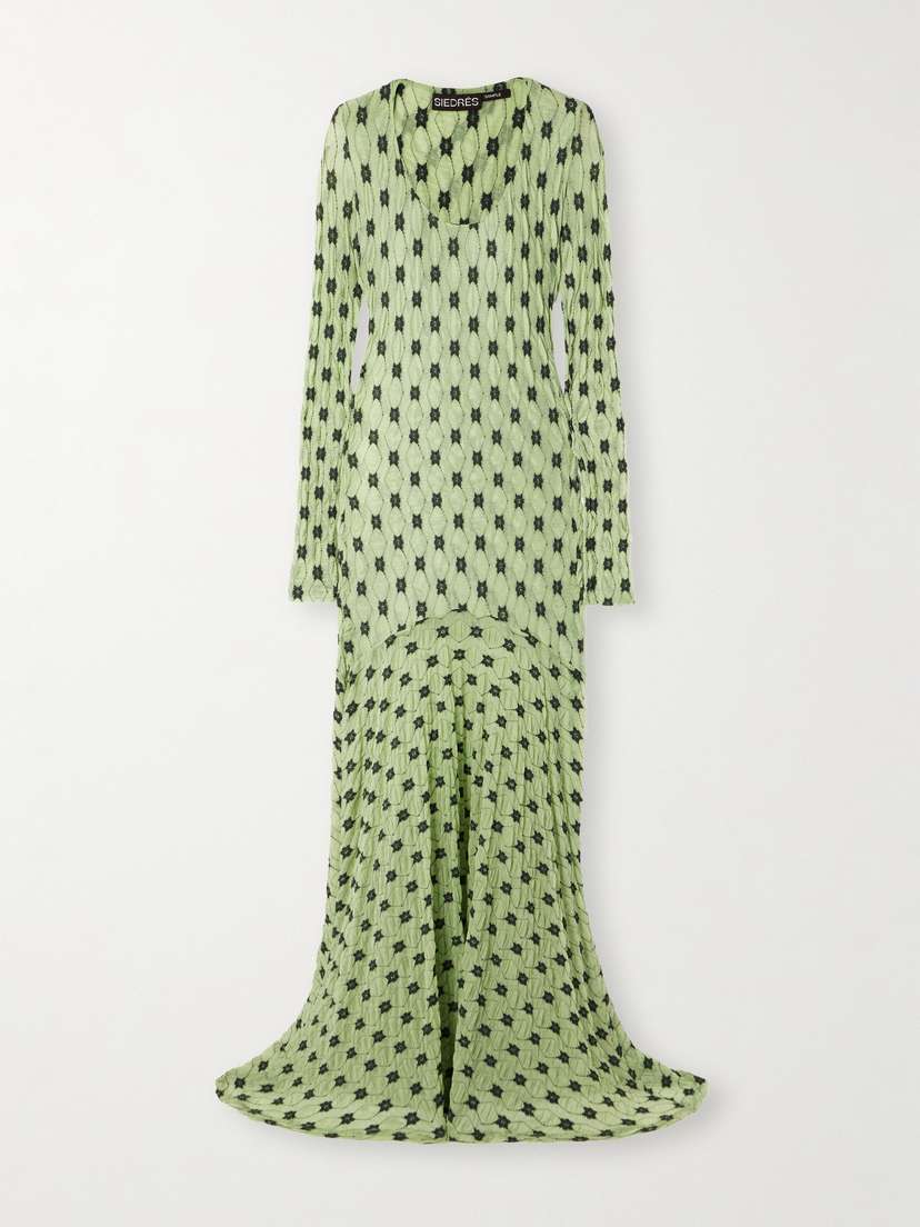 SIEDRÉS Jolli Embroidered Mesh Maxi Dress