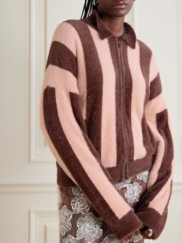 Siedrés Lenn striped brushed woven jacket