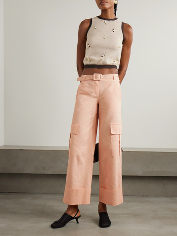 Siedrés Leto belted cotton-twill wide-leg cargo pants
