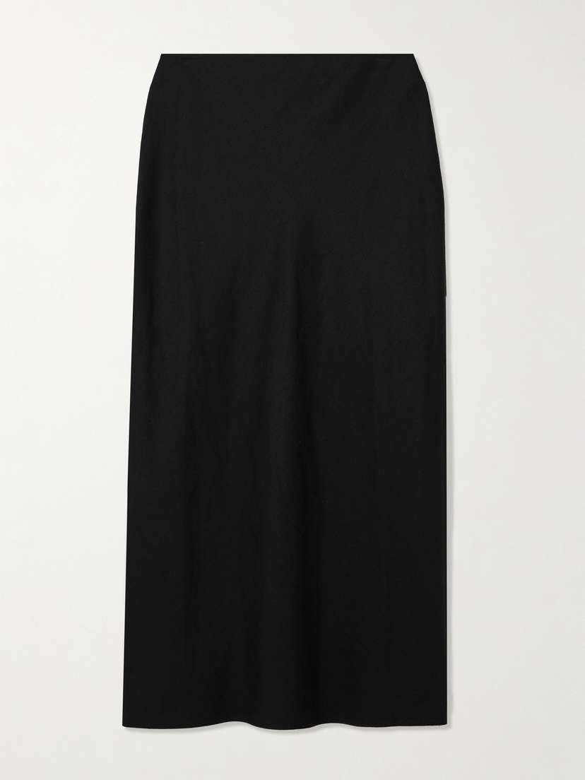 Saloni Carine-b Linen Midi Skirt