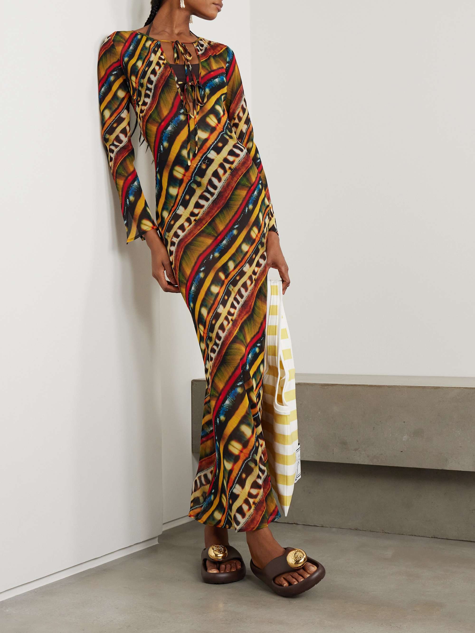 SIEDRÉS Magy tie-detailed printed georgette maxi dress | NET SIEDRÉS Magy tie-detailed printed georgette maxi dress | NET