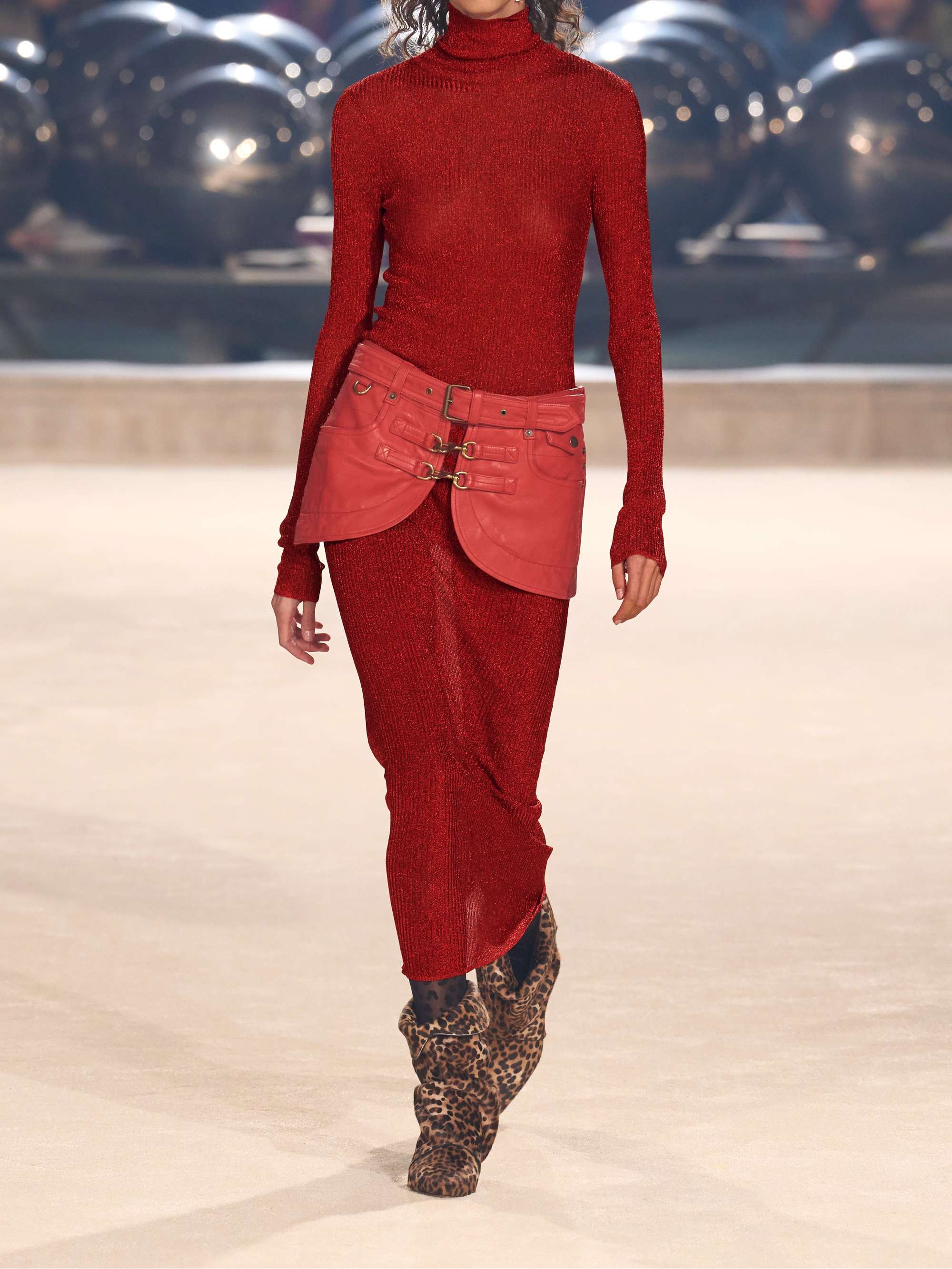 ISABEL MARANT Josita metallic ribbed-knit turtleneck maxi