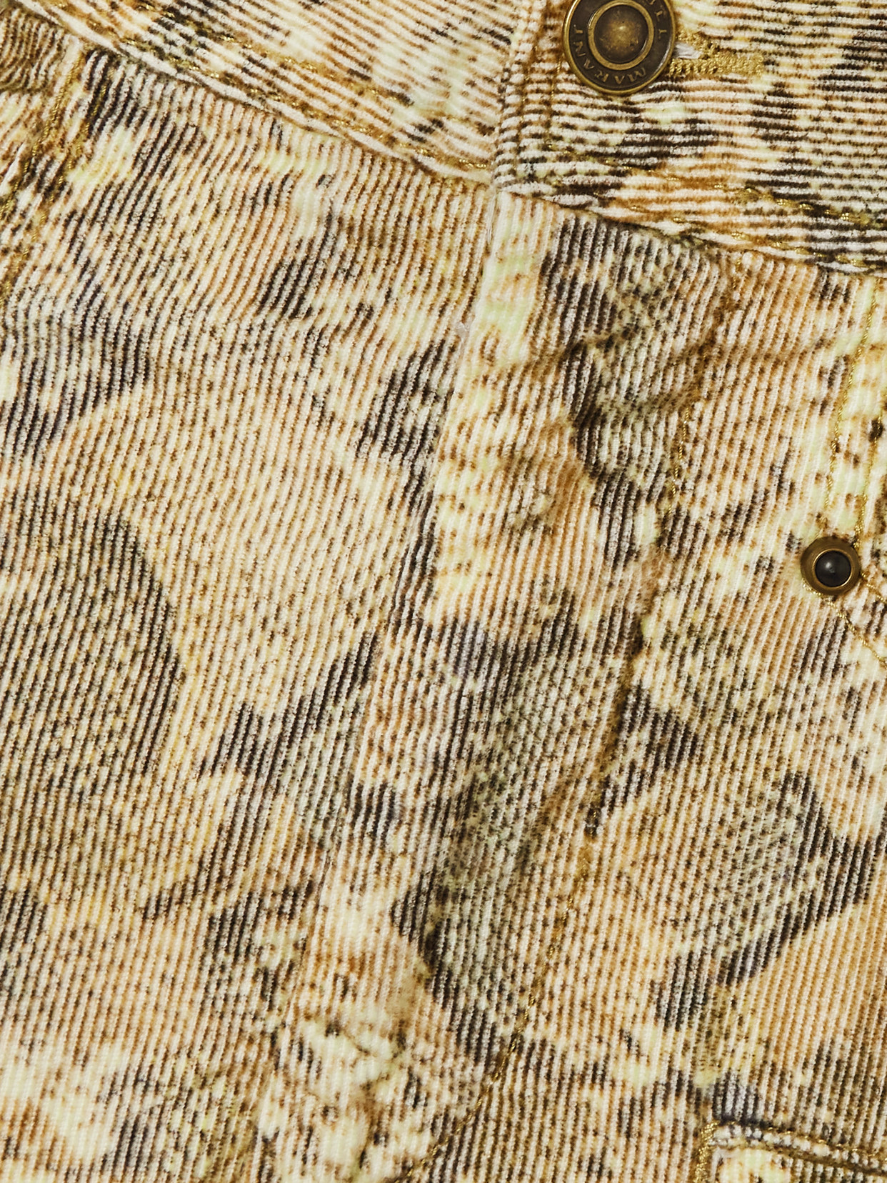 Isabel Marant Emmy Paneled Snake-print Cotton-blend Corduroy Wide-leg Pants In Animal Print