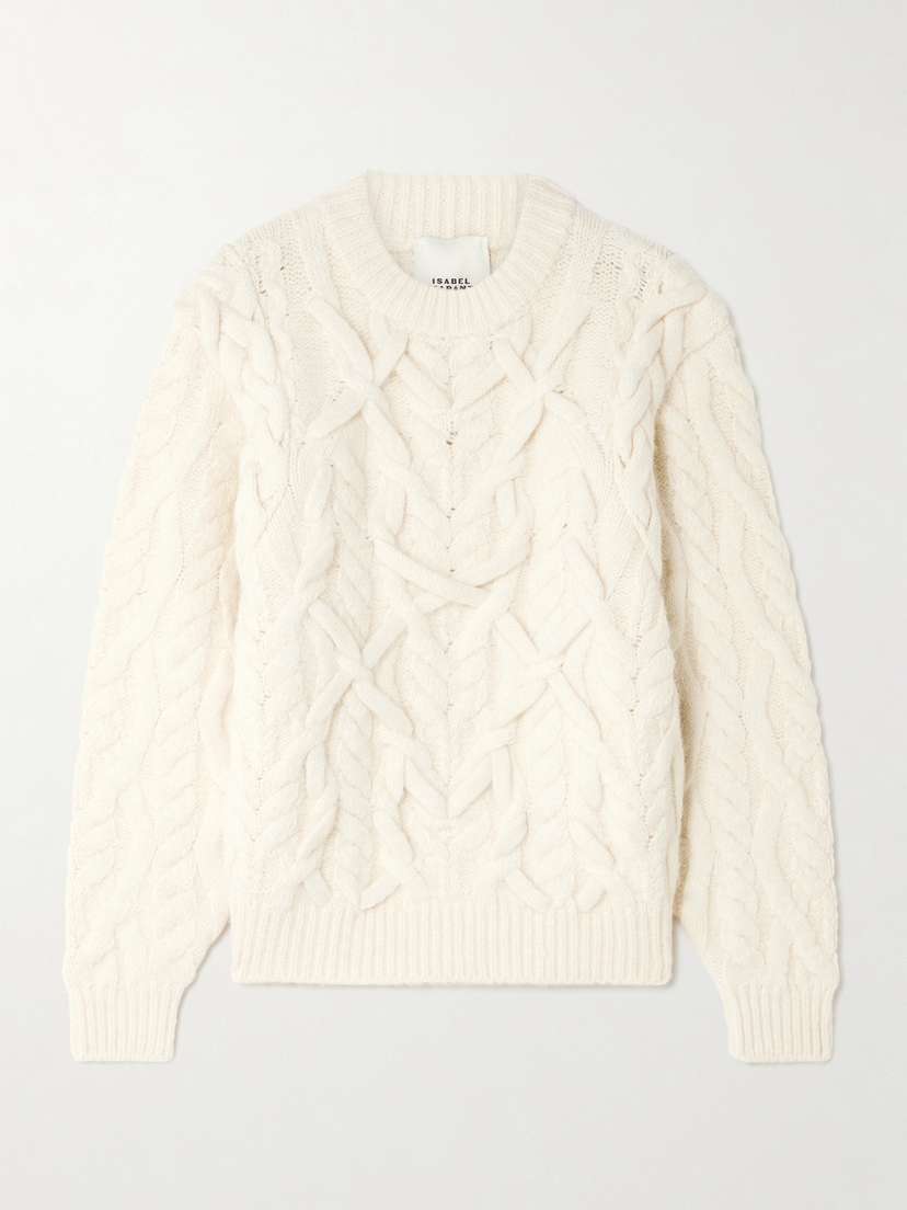 Isabel Marant Basiliane Cable-knit Wool-blend Sweater