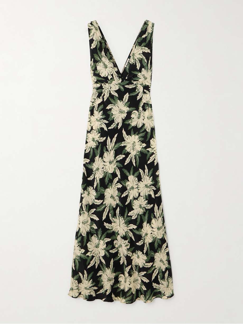 lauriane floral-print silk crepe de chine midi dress