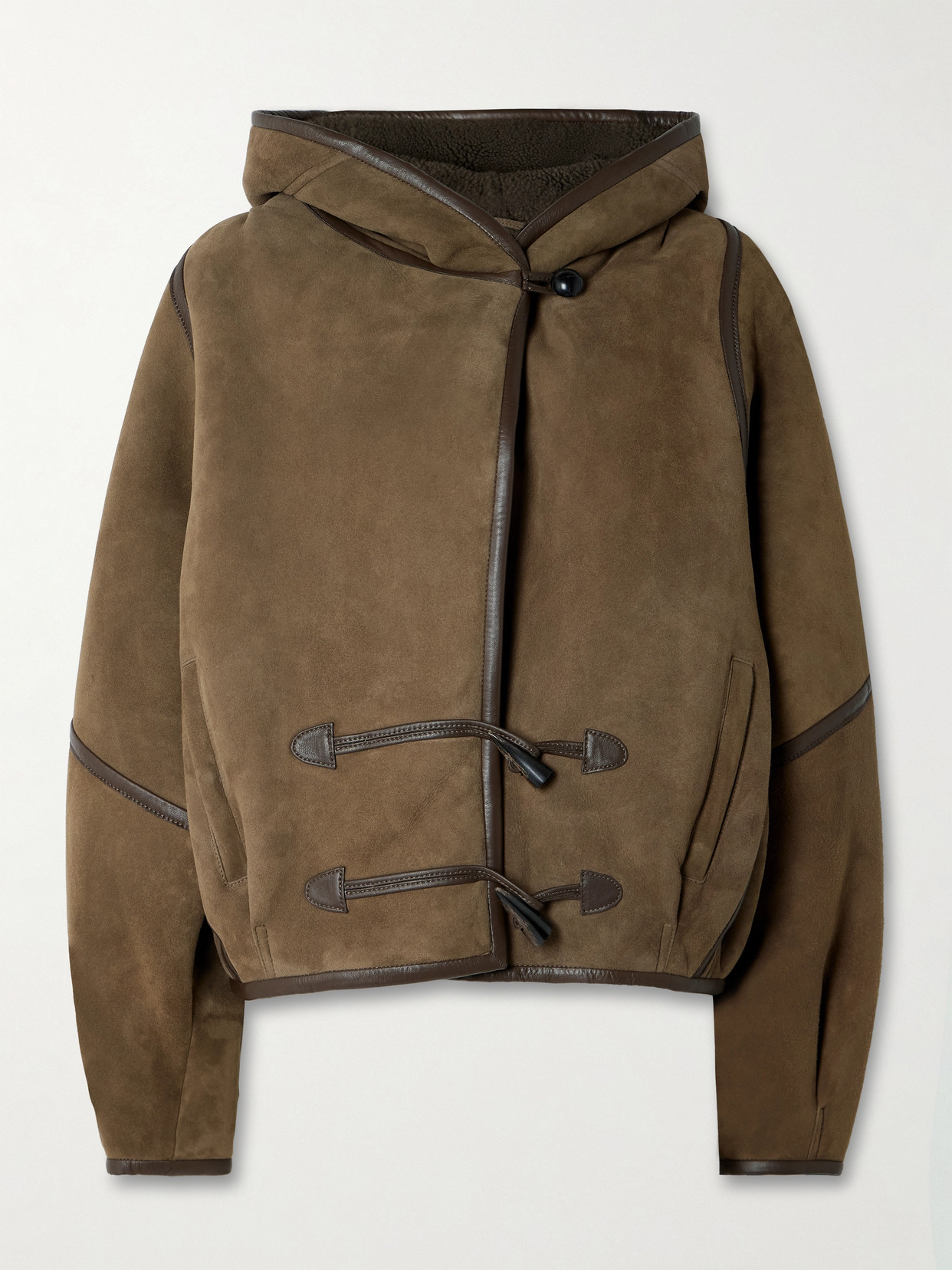 Isabel Marant - Amiel Oversized Hooded Leather-trimmed Shearling Jacket - Brown