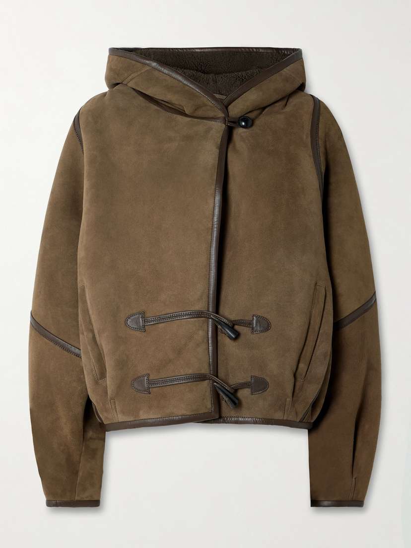 Isabel Marant Amiel Oversized Hooded Leather-trimmed Shearling Jacket