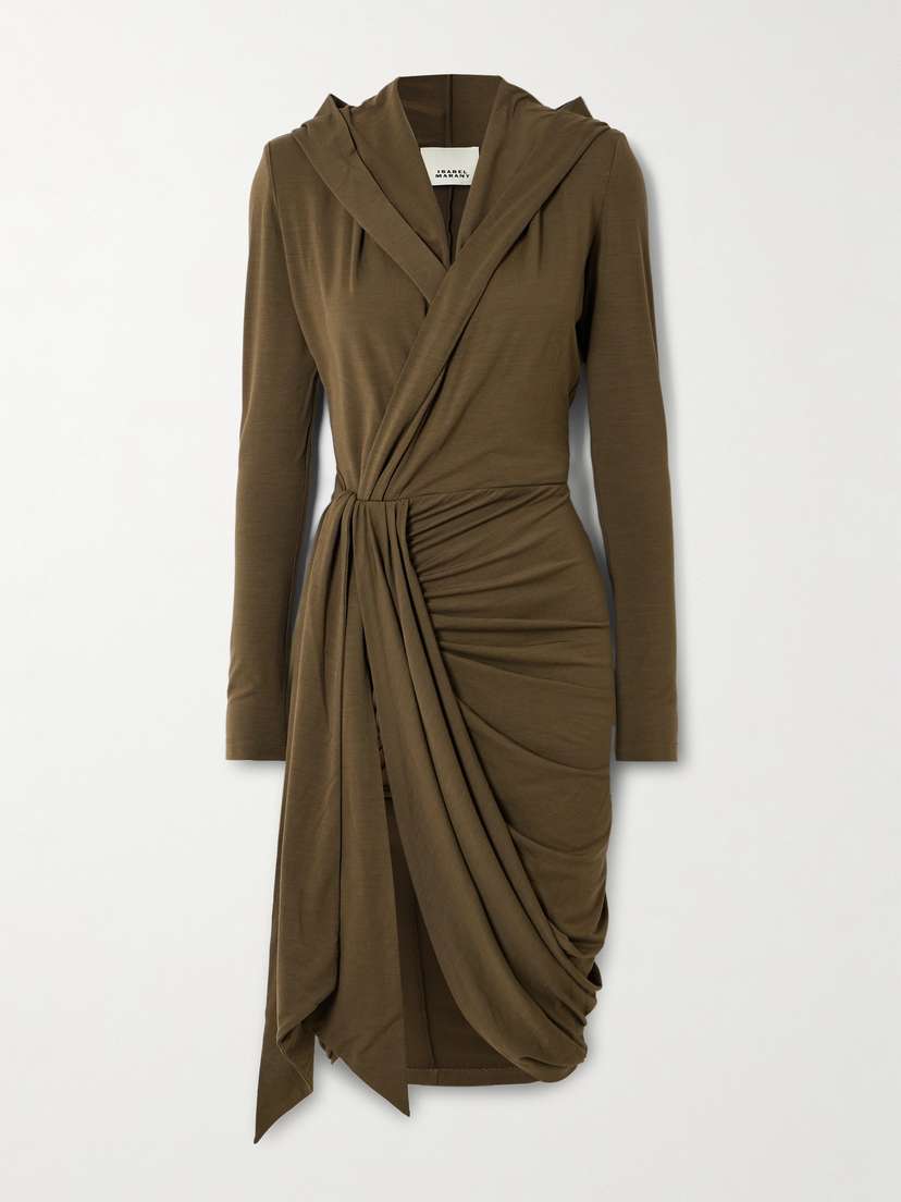Isabel Marant Alixa Jersey Hooded Midi Wrap Dress