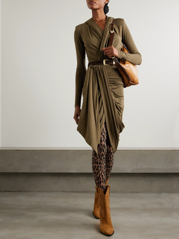 Isabel Marant Alixa jersey hooded midi wrap dress