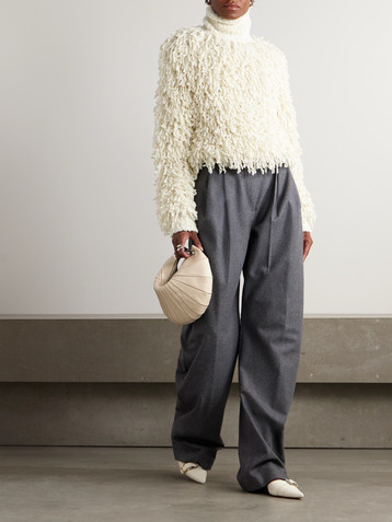 Isabel Marant Moka fringed wool-blend bouclé tutleneck sweater
