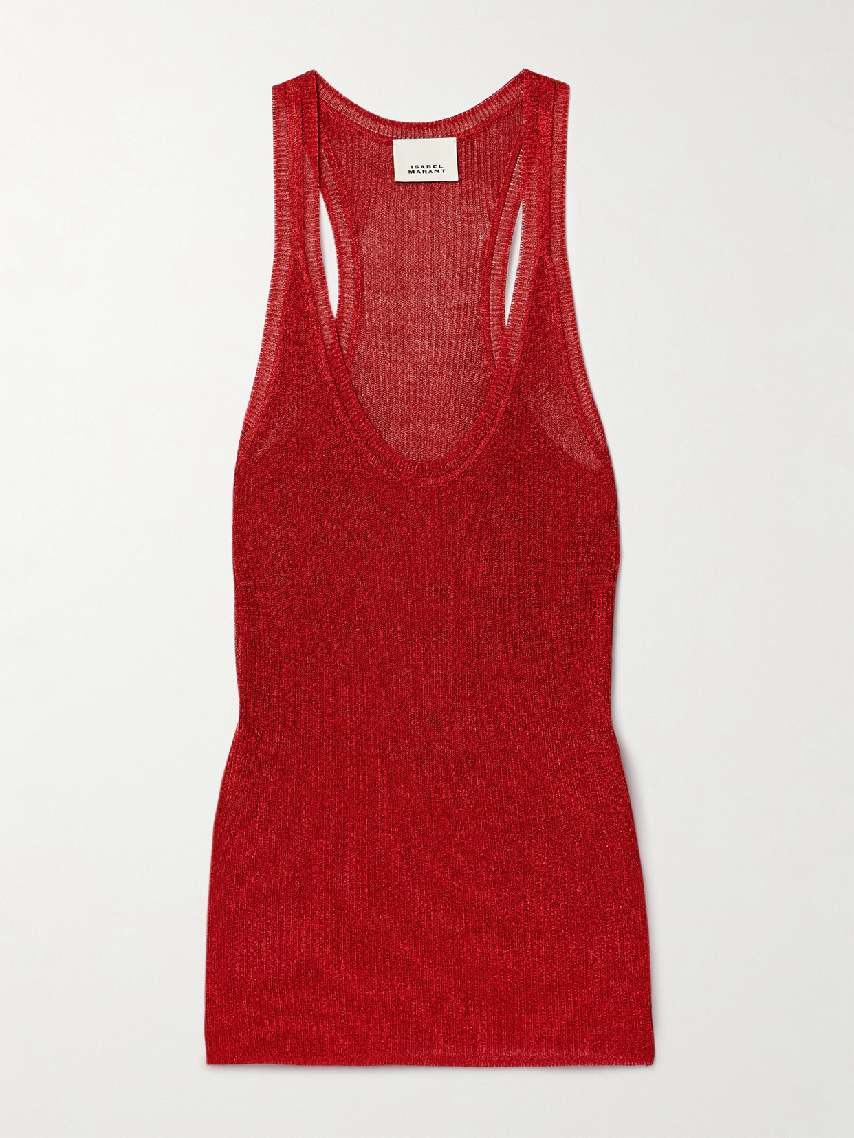 Isabel Marant - Joely Metallic Ribbed-knit Tank - Red