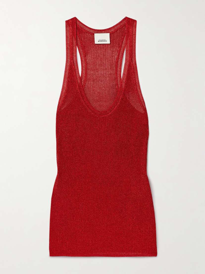 Isabel Marant Joely Metallic Ribbed-knit Tank