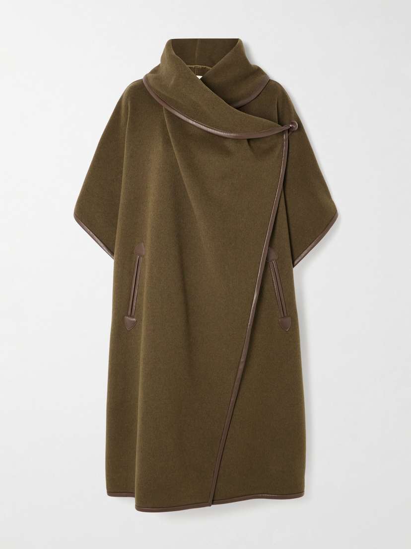 Isabel Marant Azali Leather-trimmed Wool-blend Coat