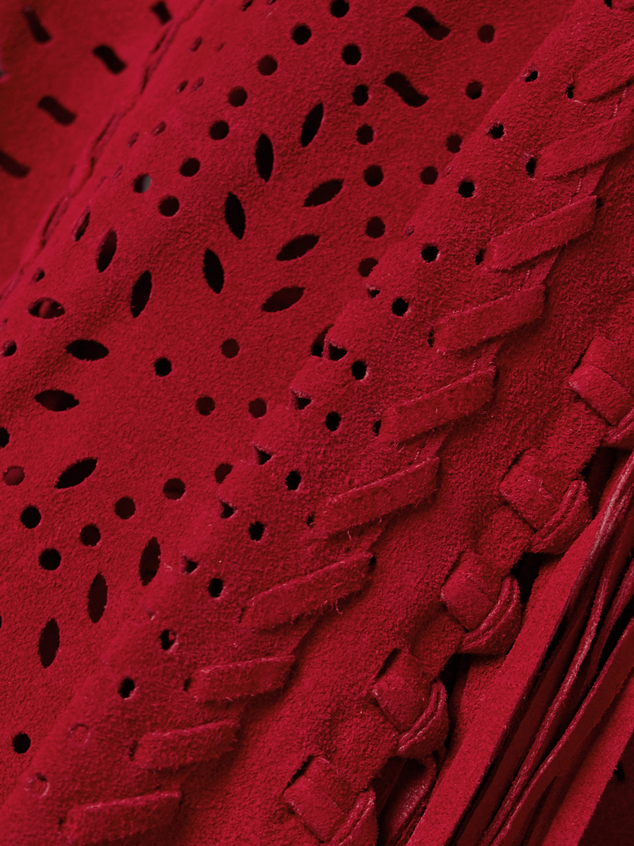 Isabel Marant Edita Fringed Whipstitched Laser-cut Suede Vest In Red