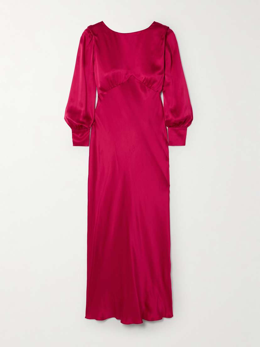 Rixo Marni Paneled Satin Gown