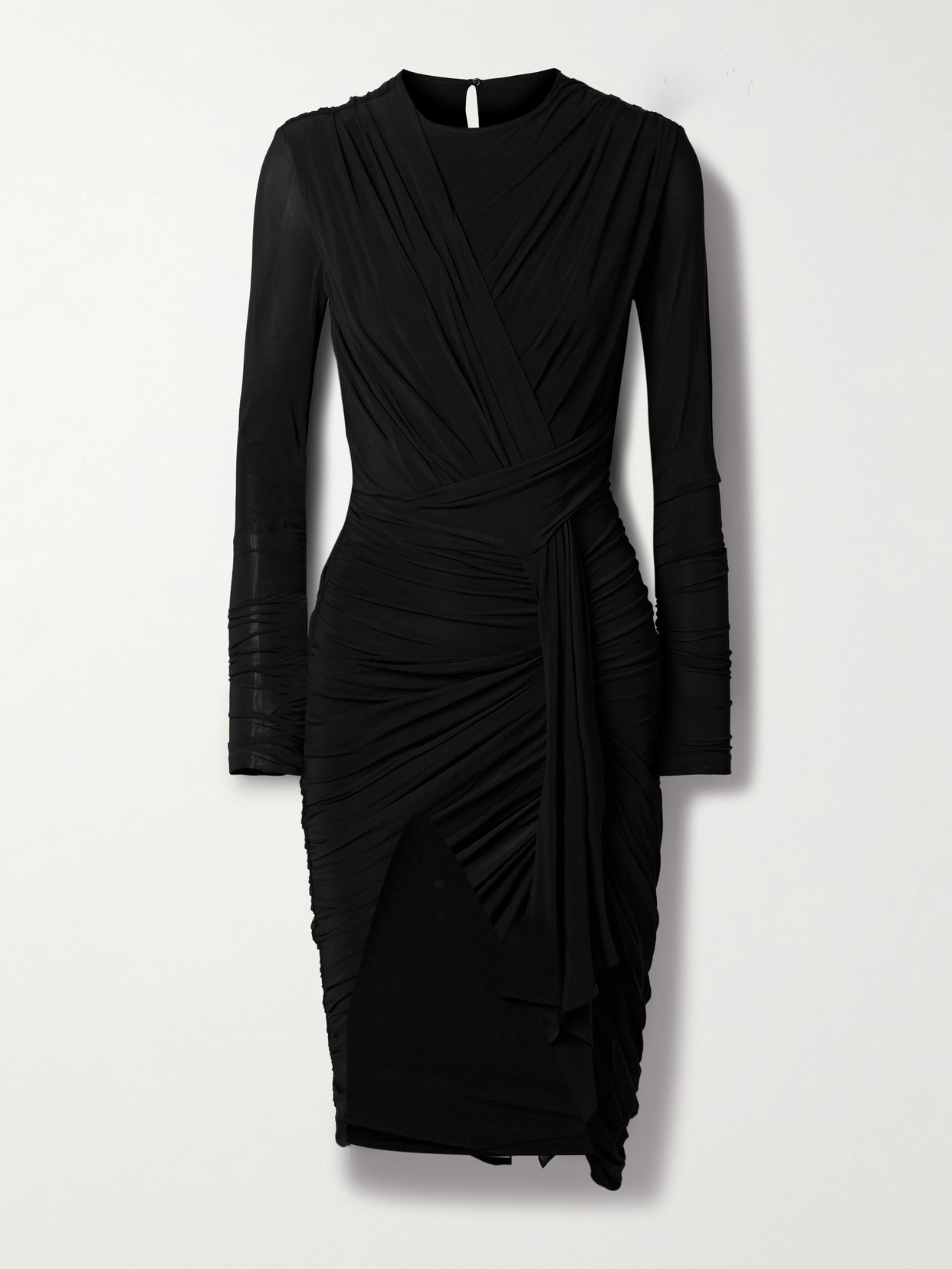 Isabel Marant - Zorah Draped Ruched Stretch-jersey Midi Dress - Black