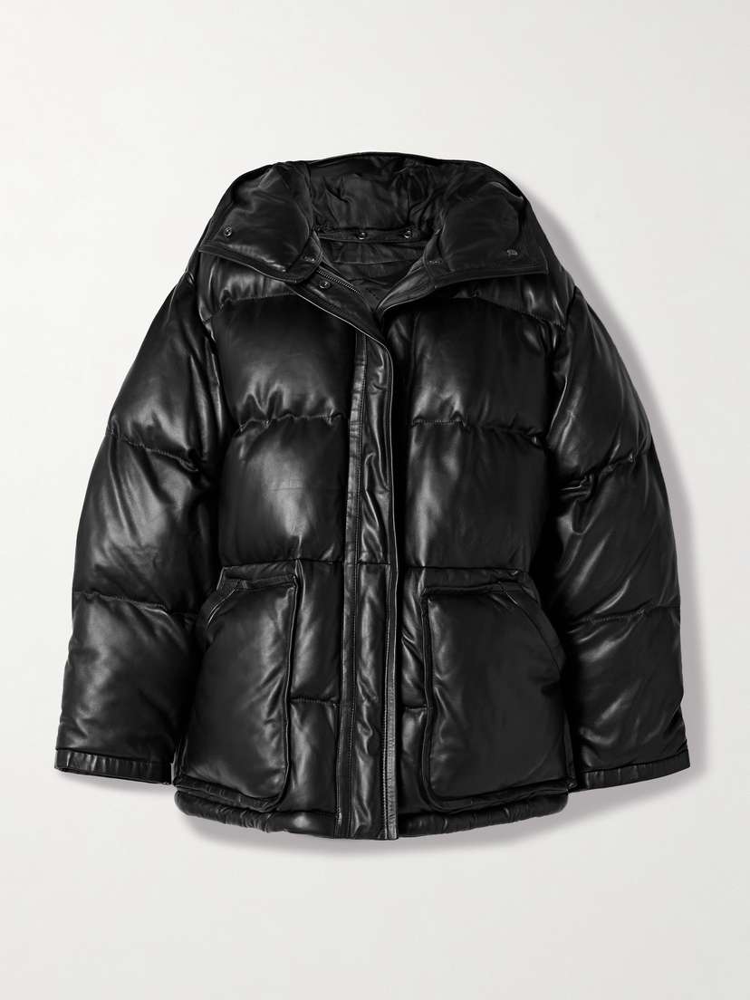 Isabel Marant Kelori Hooded Padded Quilted Leather Coat