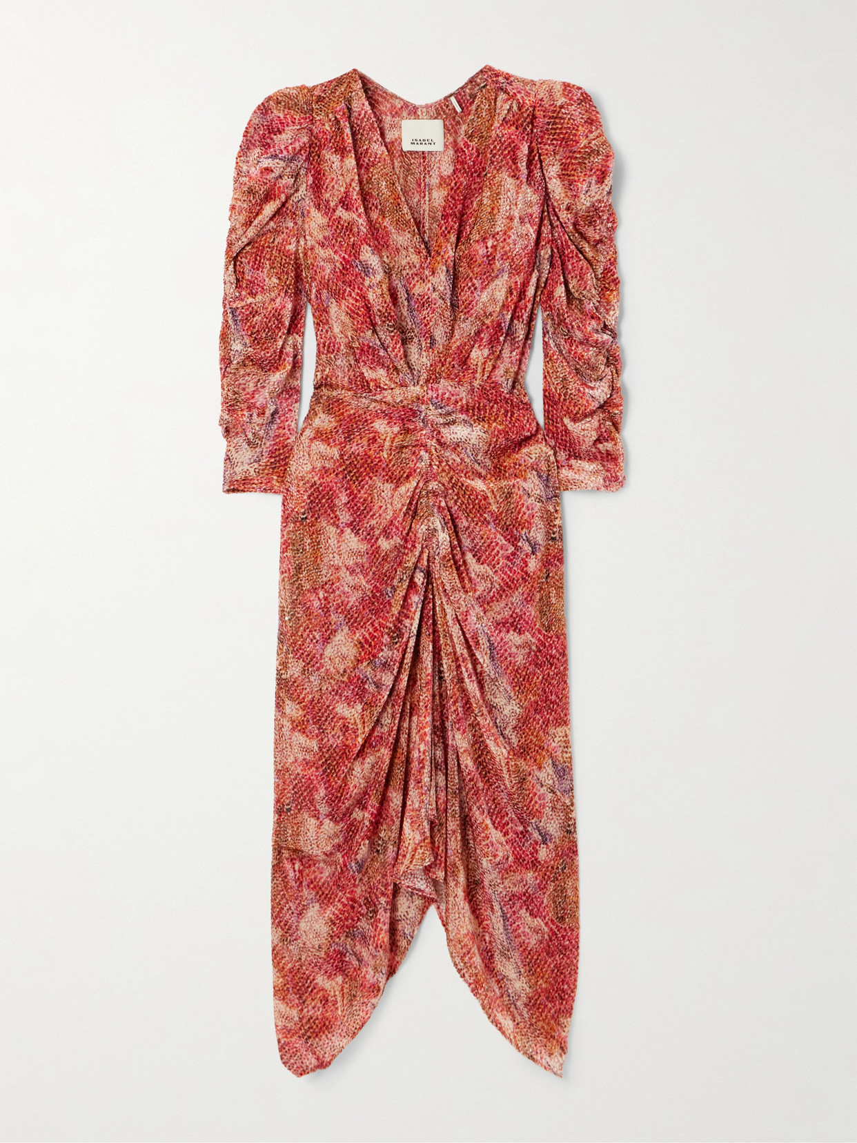 Isabel Marant - Nemil Gathered Devoré-chiffon Silk-blend Midi Dress - FR36