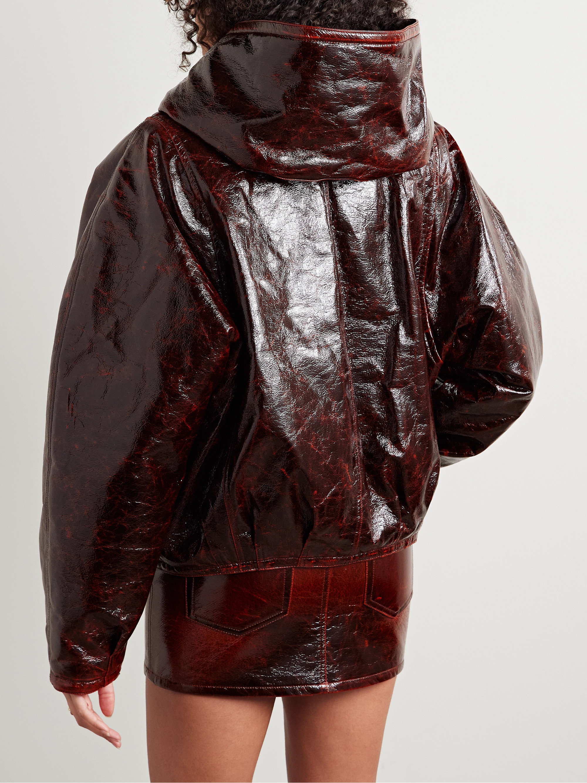 Isabel Marant - Lanniya hooded coated crinkled cotton-blend jacket