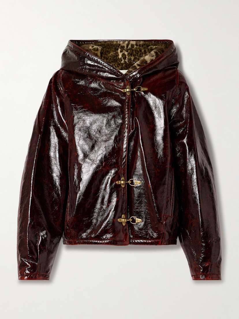 Isabel Marant Lanniya Hooded Coated Crinkled Cotton-blend Jacket