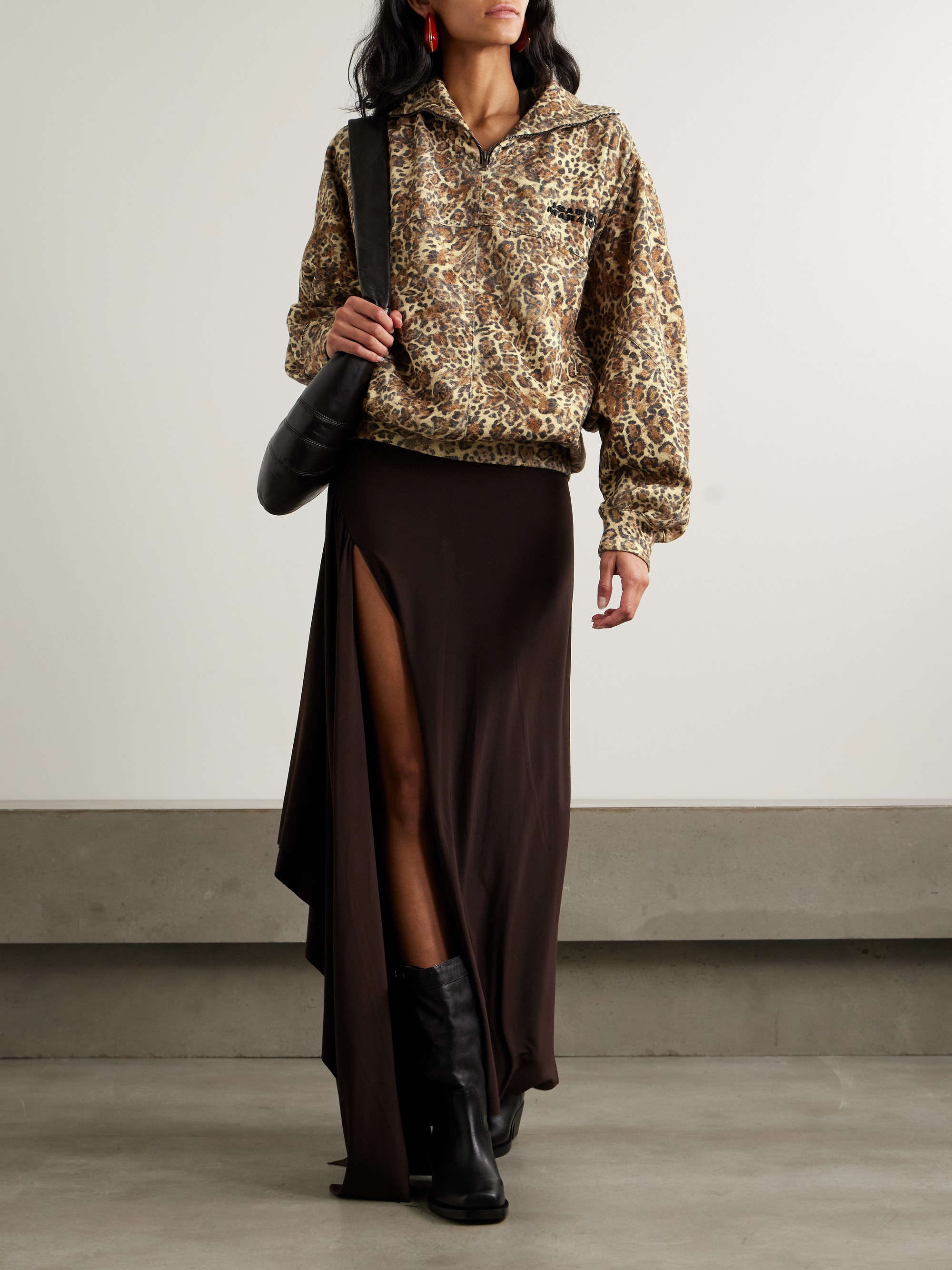 Isabel Marant - Wilda embroidered leopard-print cotton-blend