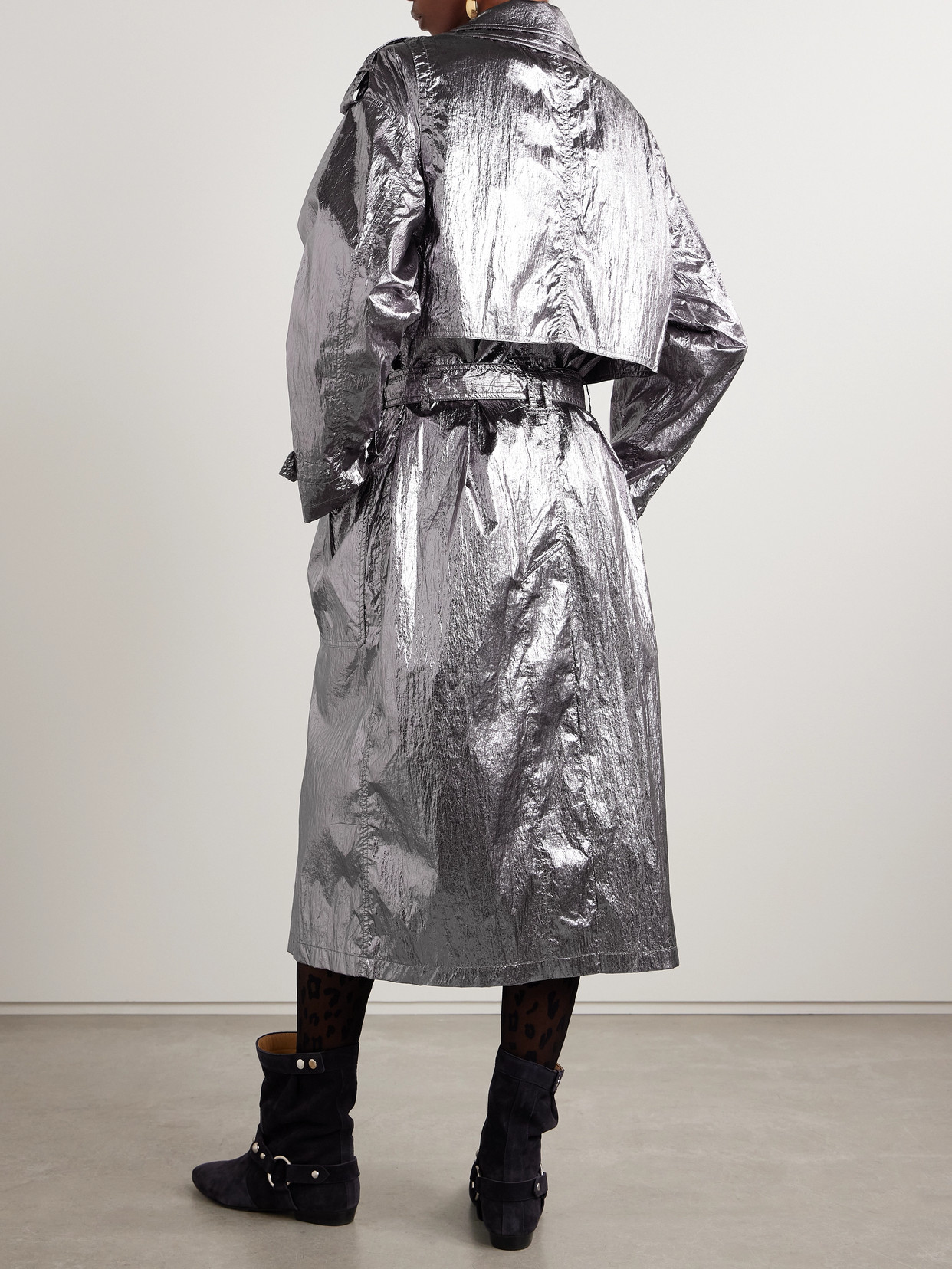 Isabel Marant Lsikagd Trench Coat In Metallic