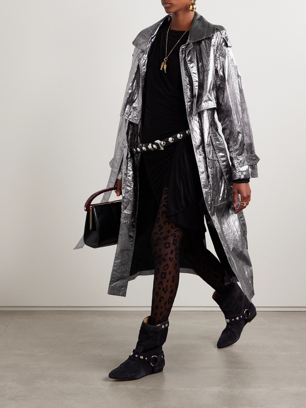 Isabel Marant Lsikagd Trench Coat In Metallic