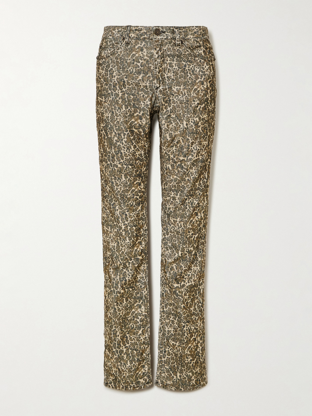 Isabel Marant Ferni Leopard-print Cotton-blend Corduroy Slim-leg Trousers In Animal Print