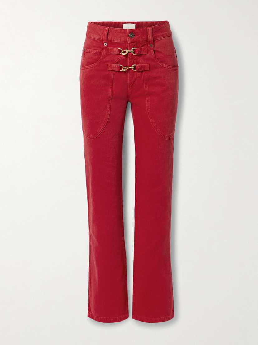 Isabel Marant Brinley Embellished High-rise Straight-leg Jeans