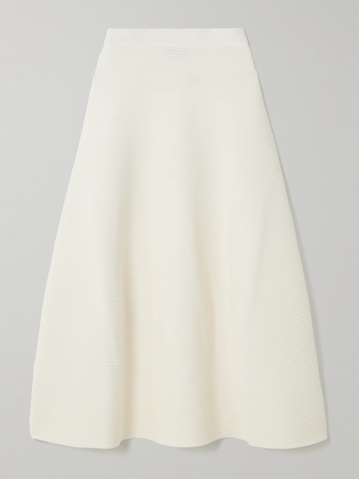 SIMKHAI - Jennifer Ribbed-knit Midi Skirt - Ivory