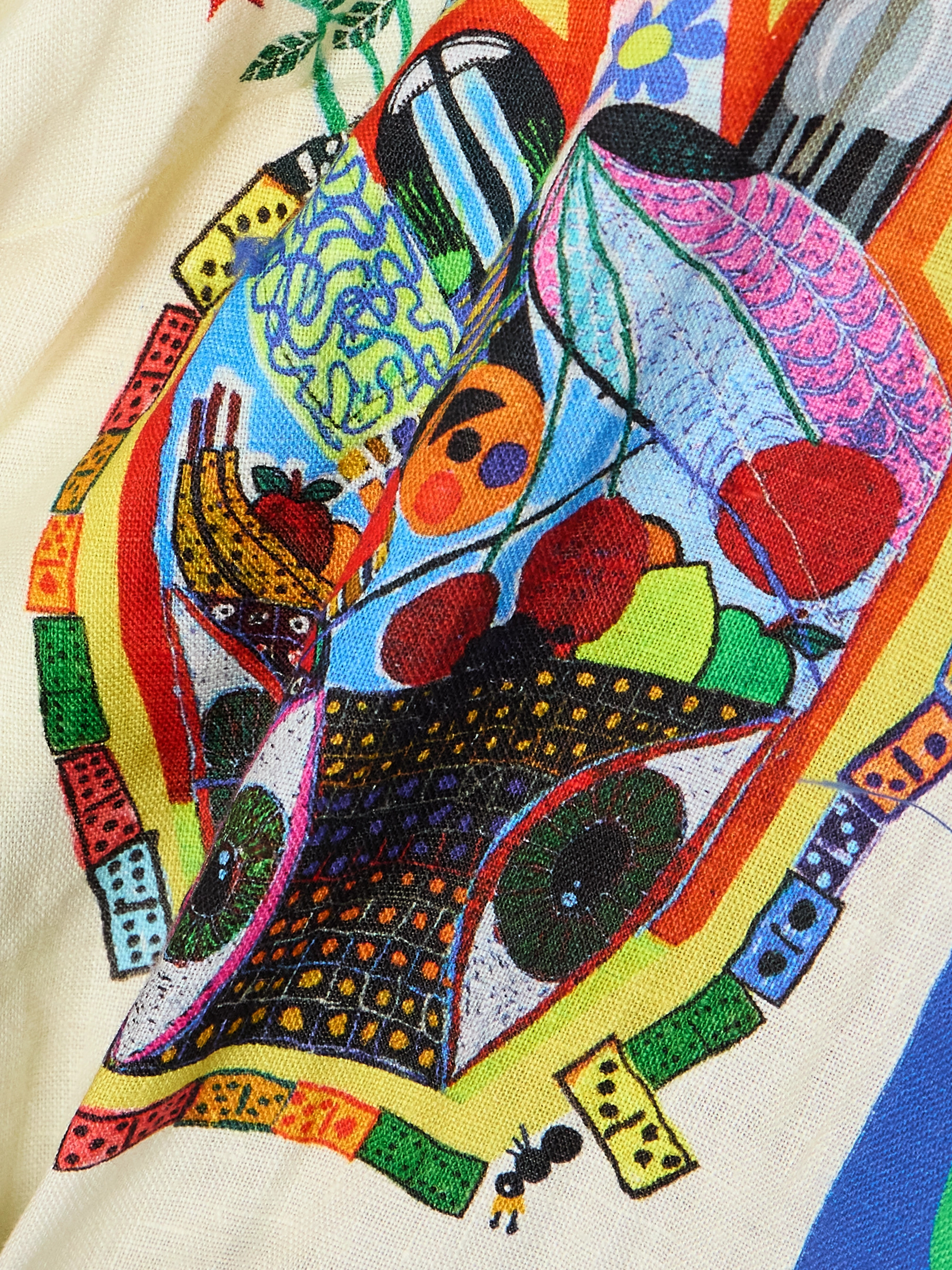 Alémais Players belted printed linen mini shirt dress