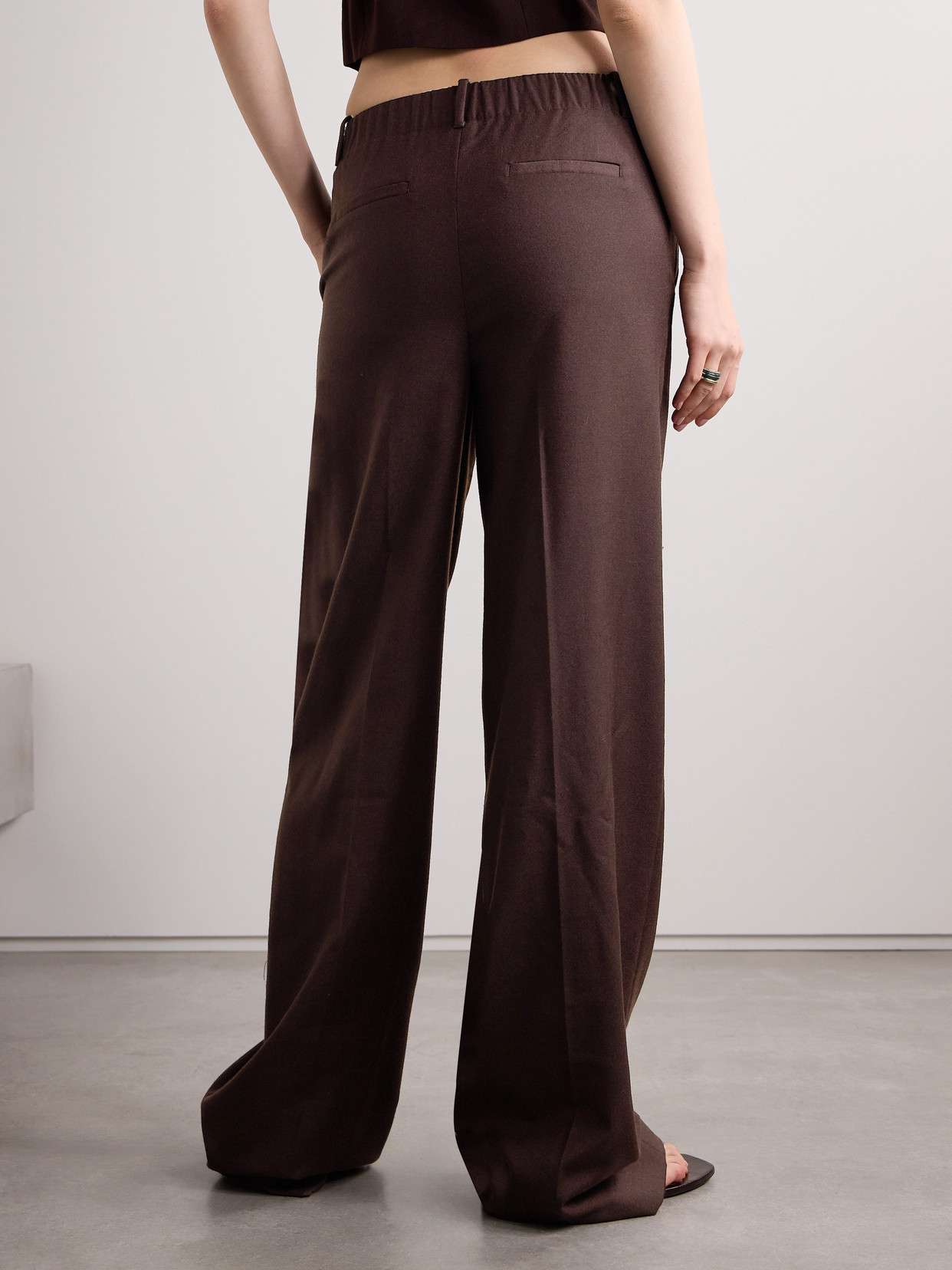 Simkhai Tavar Wool Wide-leg Pants In Brown