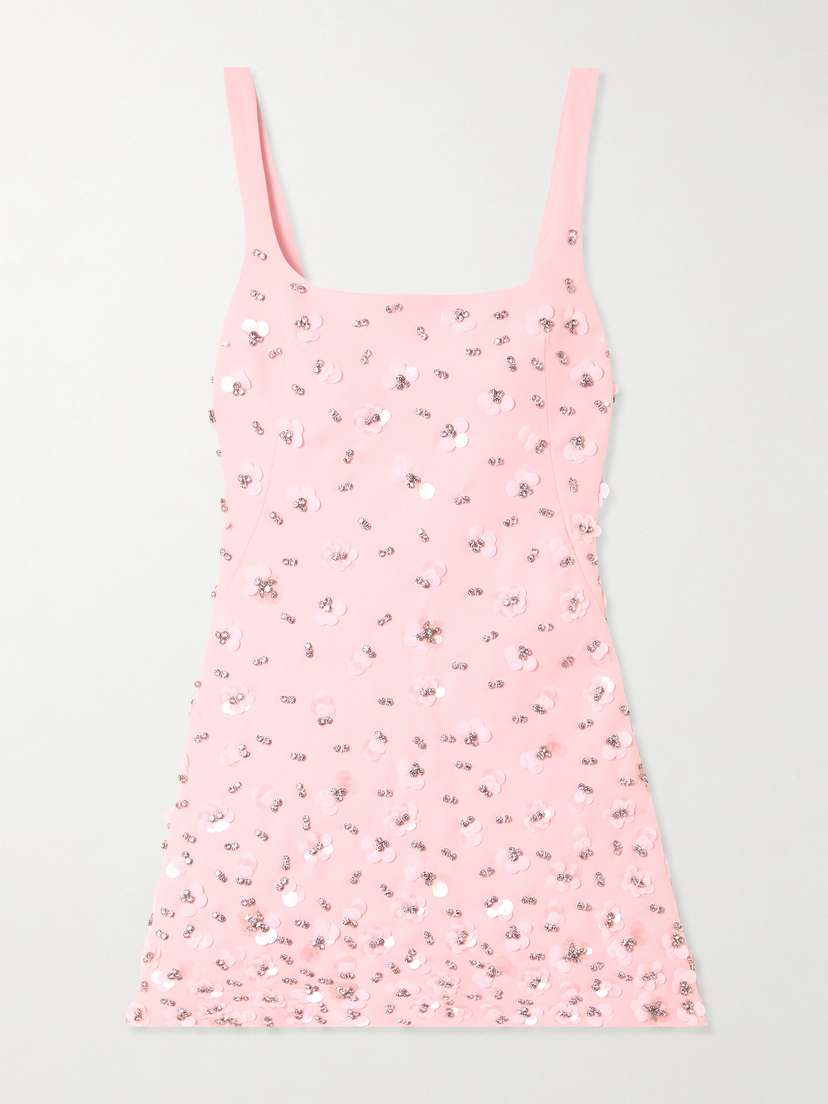 Simkhai Ziva Embellished Crepe Mini Dress