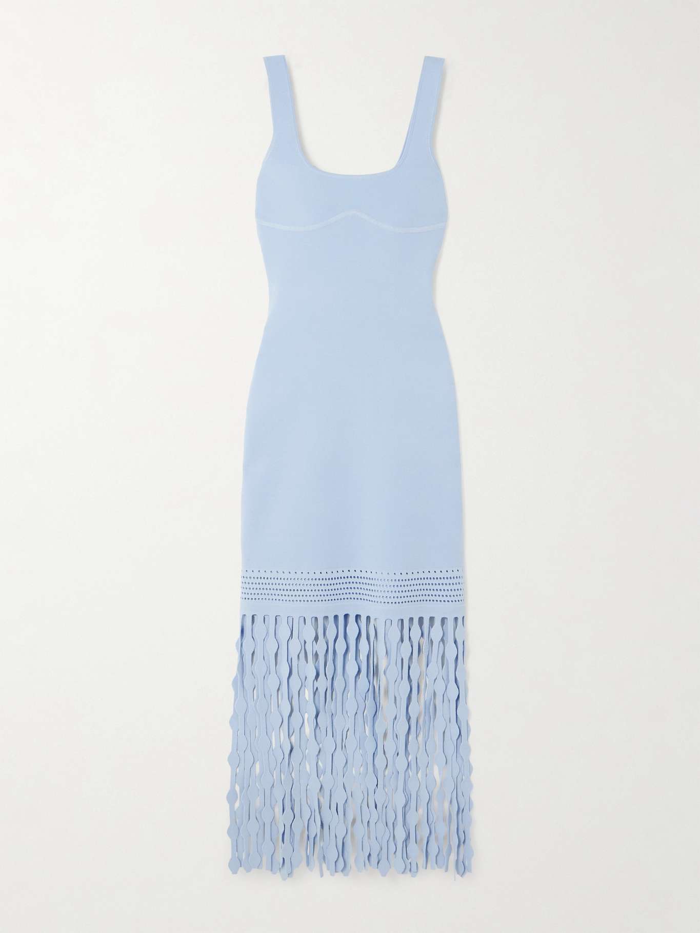 SIMKHAI Signa fringed open-knit maxi dress | NET-A-PORTER