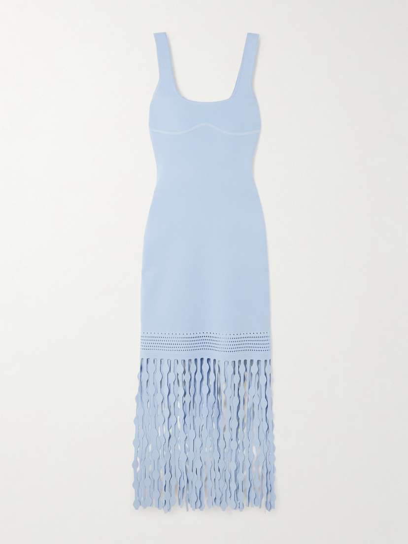 Simkhai Signa Fringed Open-knit Maxi Dress - x small