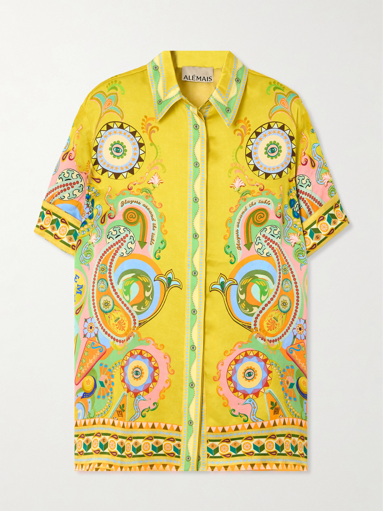 Alemais Pinball Silk Shirt Multi In Yellow