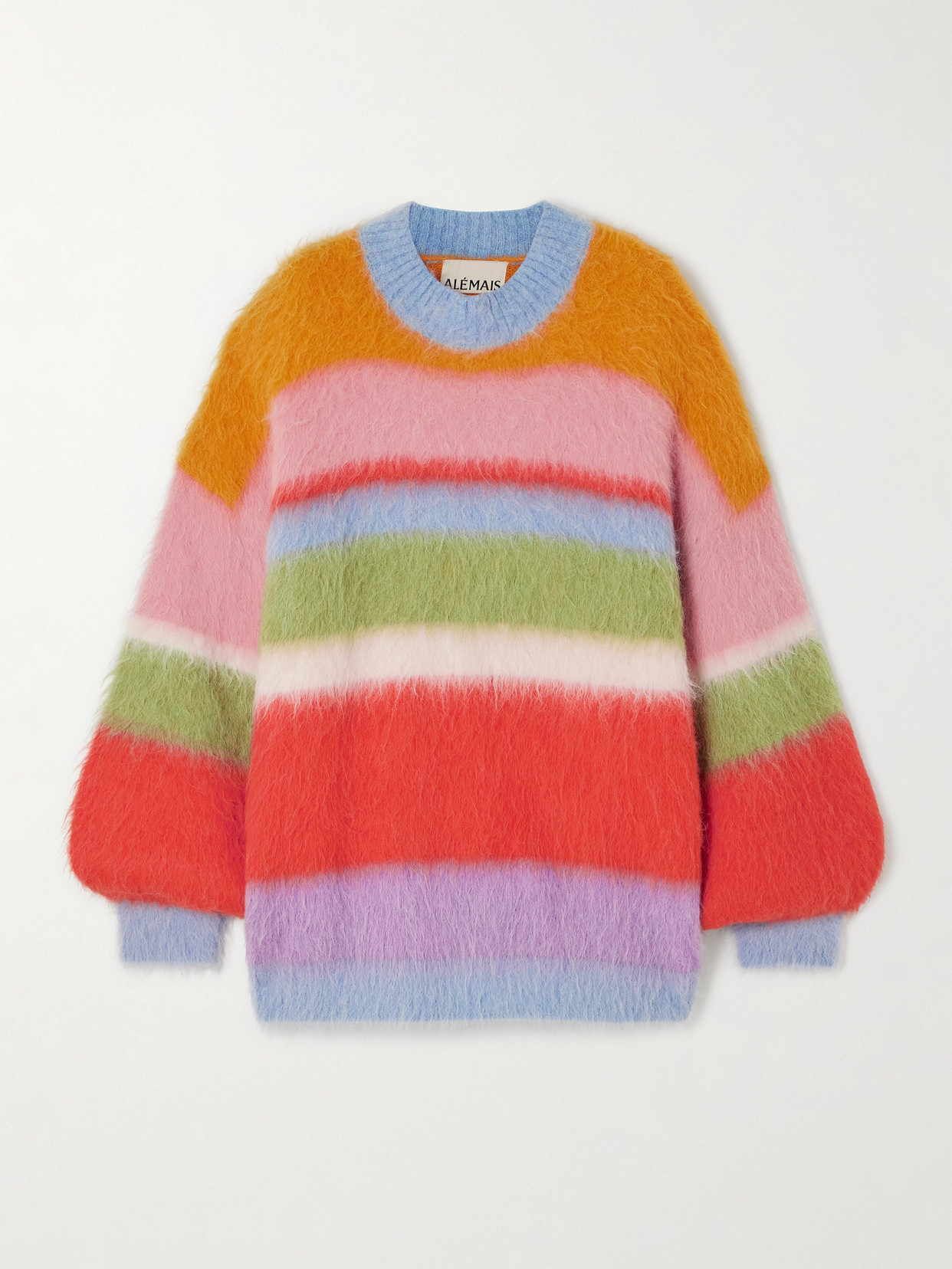 Alemais Sporty Striped Brushed Alpaca-blend Sweater In Multi